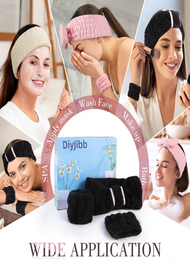 DiyJibb طقم عصابات رأس سبا من 9 قطع من ديي جيب لغسل الوجه، طقم عصابات رأس ومعصم للعناية بالبشرة، عصابات شعر للوجه للنساء والفتيات المراهقات لغسل الوجه، والمكياج، والرياضة، واليوغا - Image 4